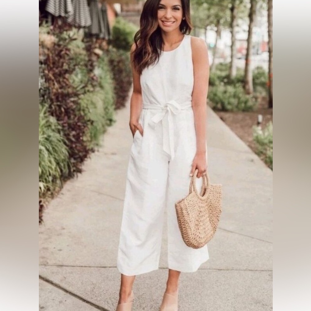 Banana Republic white jumpsuit